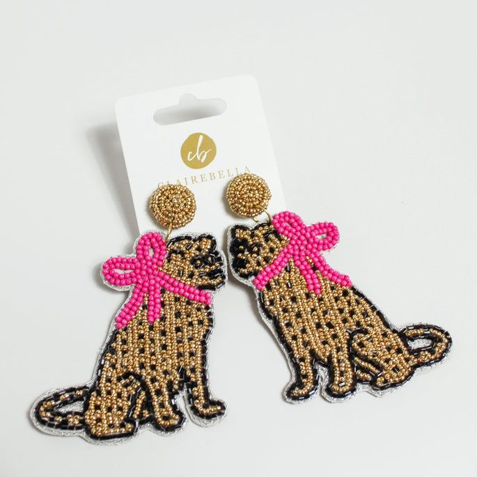 Leopard Ladies Beaded Earrings