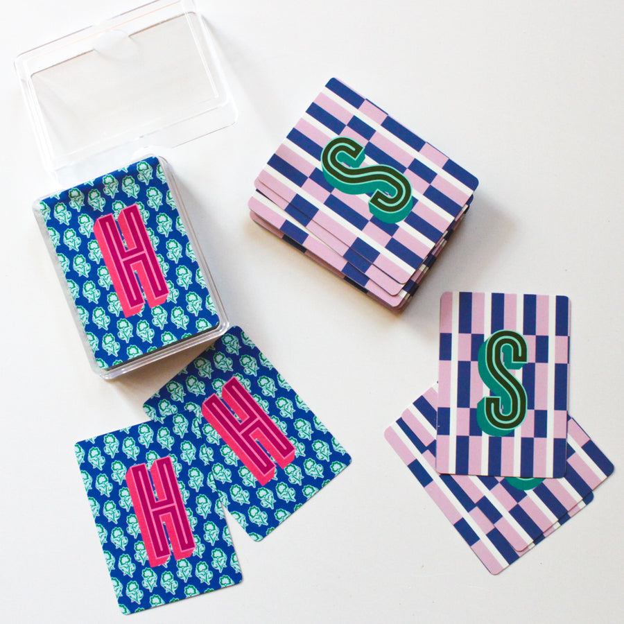 Maxi Blueberry Monogrammed Playing Cards