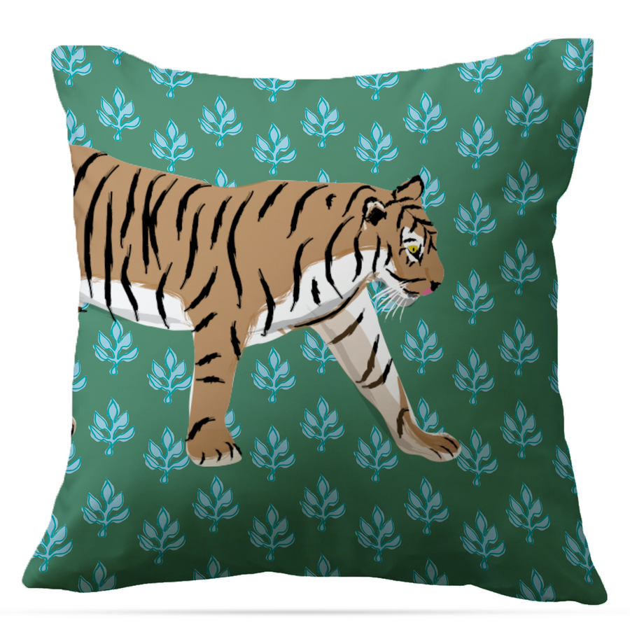Tiger Flora Indoor/Outdoor Pillow - Square