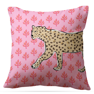Leopard Flora Indoor/Outdoor Pillow - Square