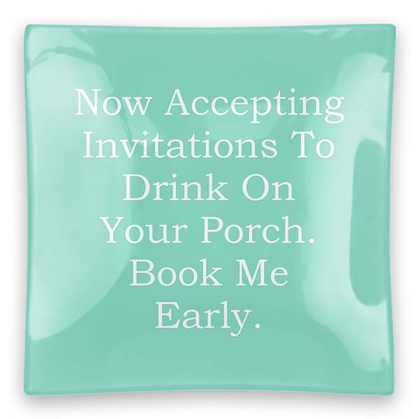 Now Accepting Invites Square Glass Tray - NEW!