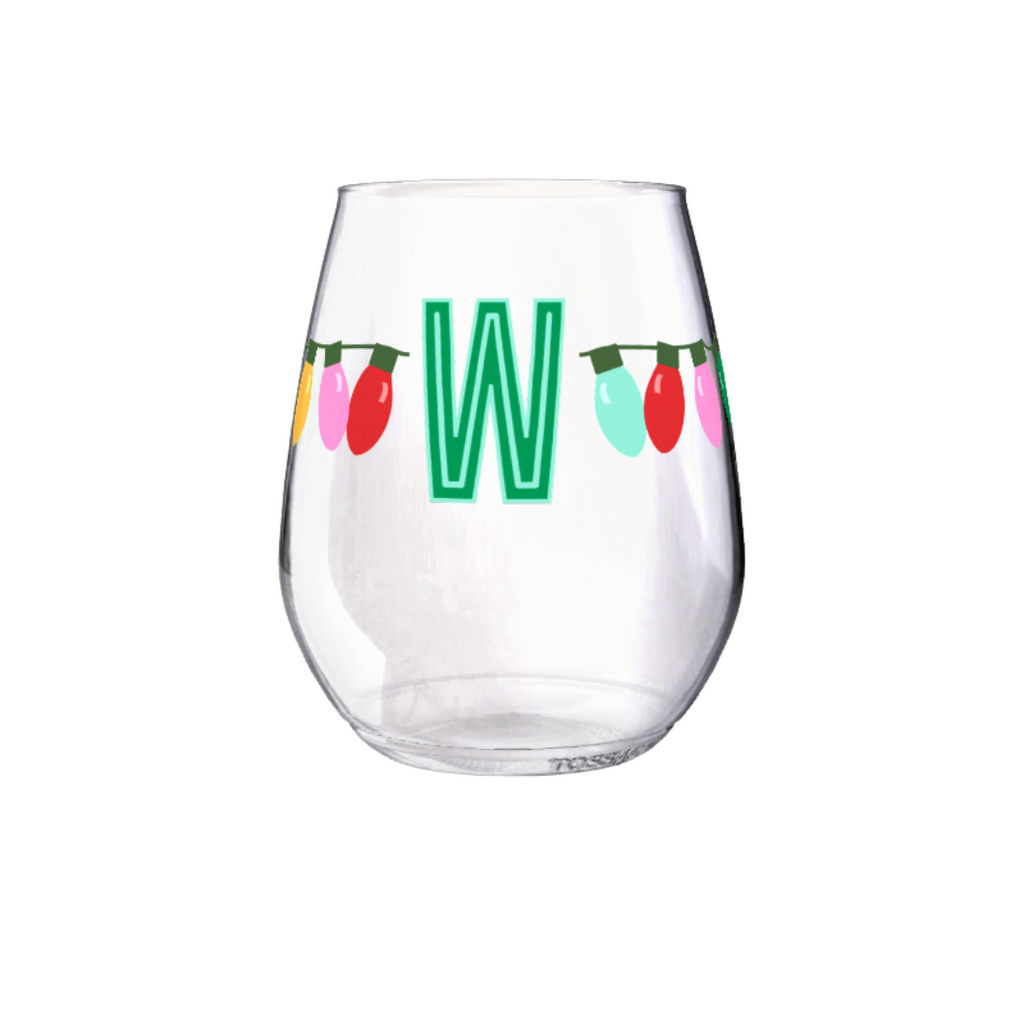 Shatterproof Wine Glass Set - Monogram Lights