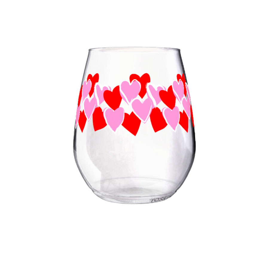 Shatterproof Wine Glass Set - Happy Hearts Valentine