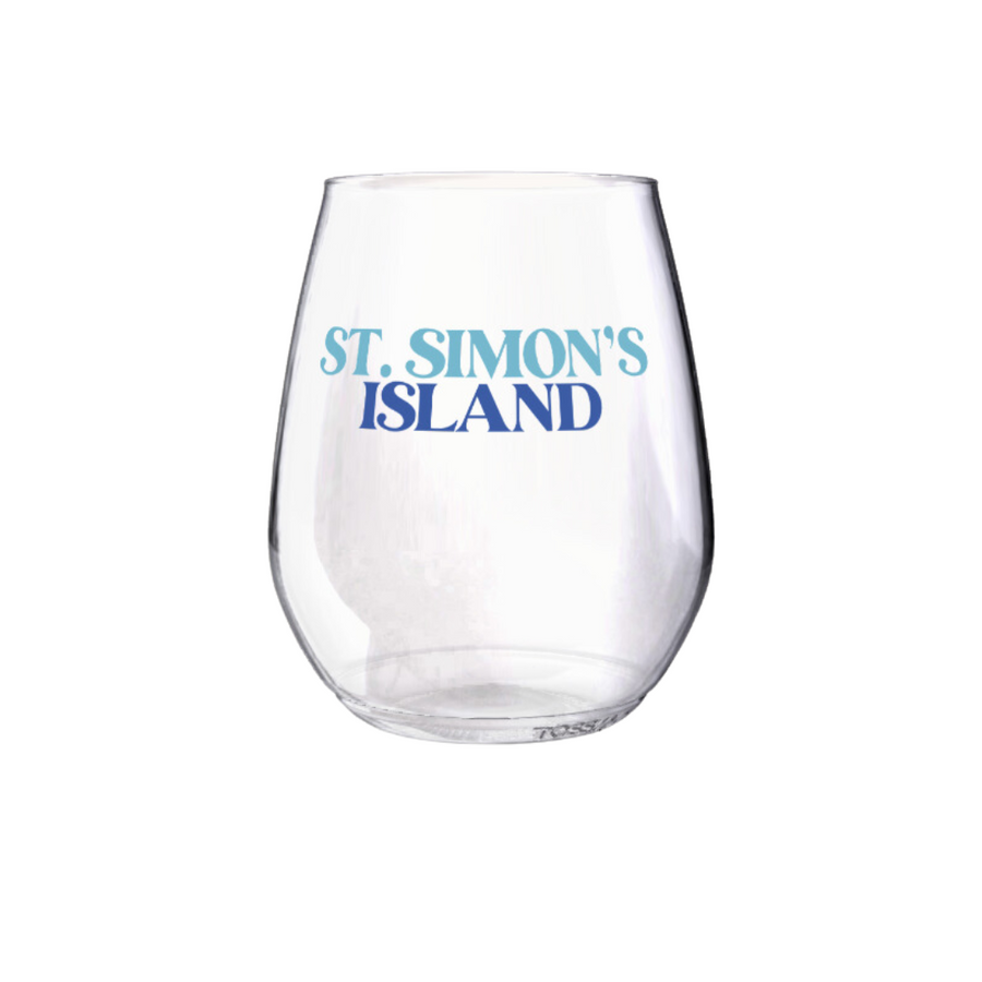Shatterproof Wine Glass Set - Custom Name Blue