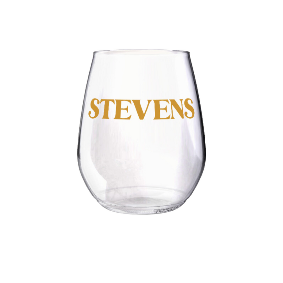 Shatterproof Wine Glass Set - Custom Name Gold