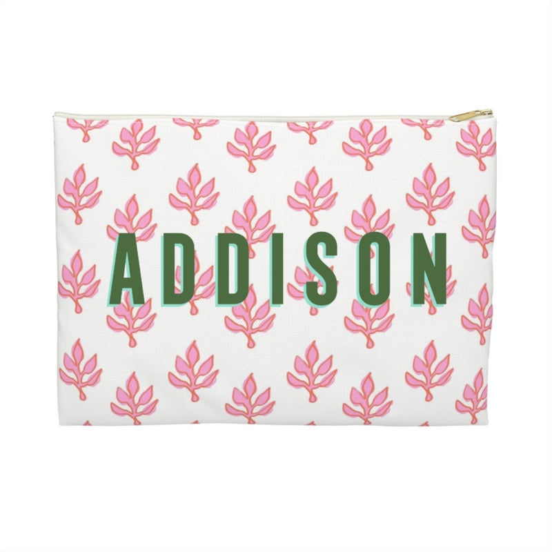 Monogrammed Small Flat Zip Pouch