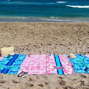Paradise Palms Cabana Flags Beach Towel