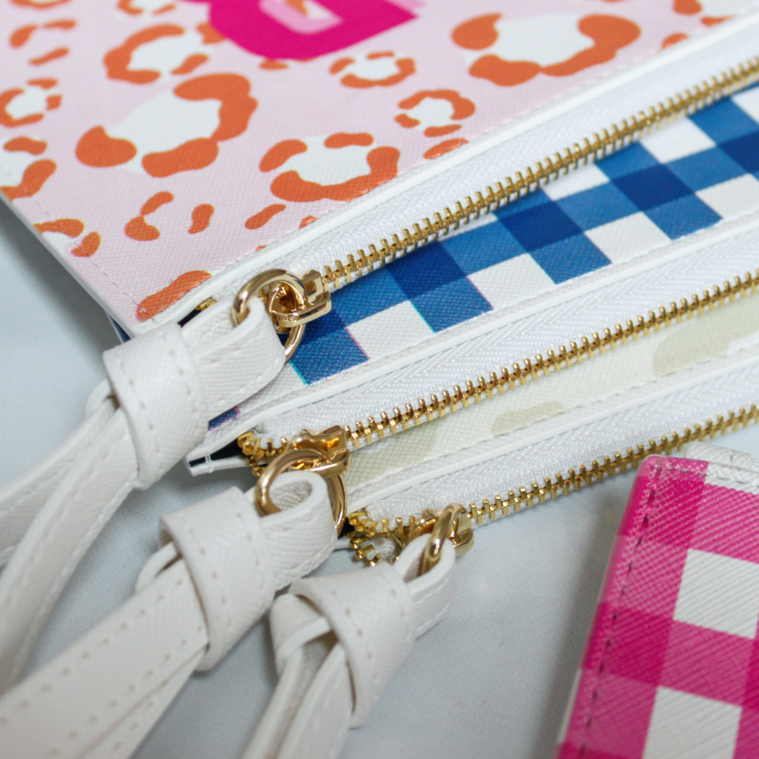 Stripe Pink Wristlet