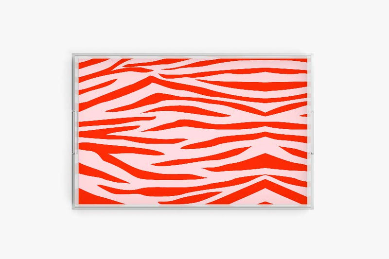 Holiday Jungle Stripe Acrylic Tray