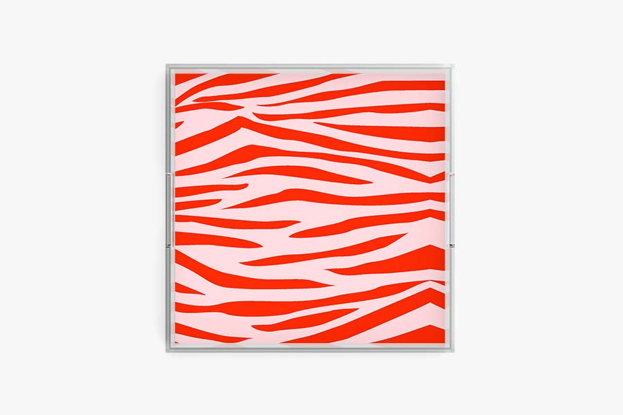 Holiday Jungle Stripe Acrylic Tray