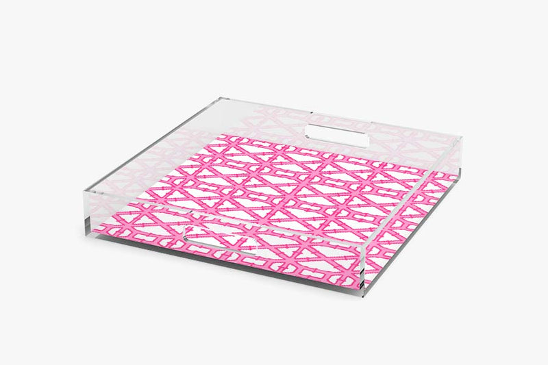 Sample Pink Bamboo Acrylic Tray-Square