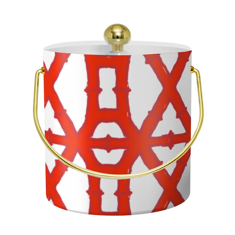 Bamboo Red Holiday Ice Bucket