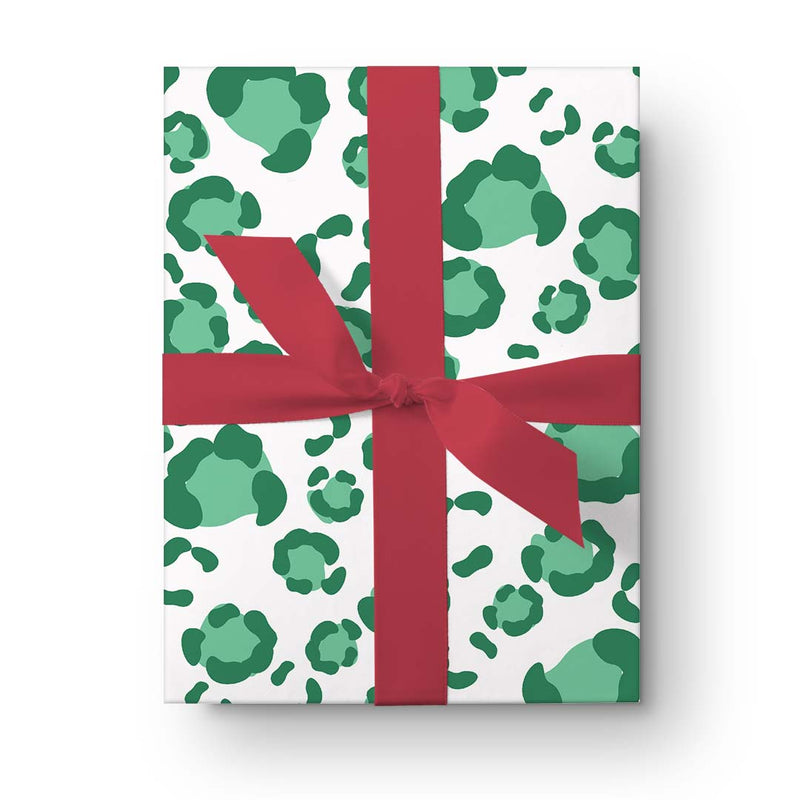 Holiday Gift Wrap - Green Spots