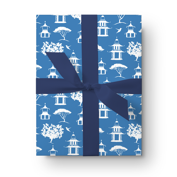 12 Days of Christmas Wrapping Paper Blue Toile, Christmas Toile