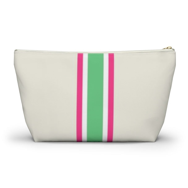 Single Initial Pouch Large-Pink & Green