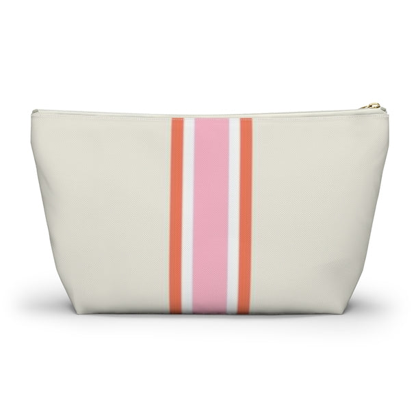 Single Initial Pouch Large-Pink & Orange