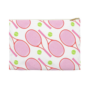 Tennis Small Flat Zip Pouch - Single Initial