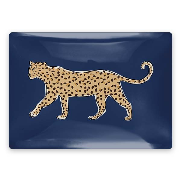 Leopard Prowl Rectangle Glass Tray