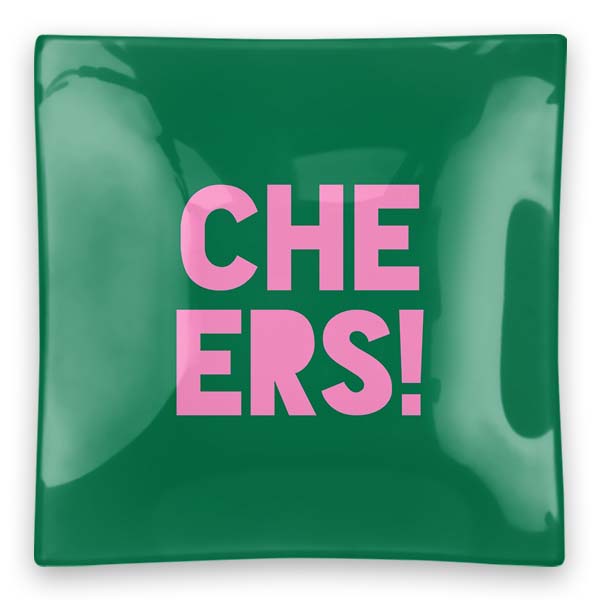 Cheers Square Glass Tray - Stylish Serving