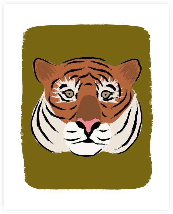 Green Tiger Art Prints