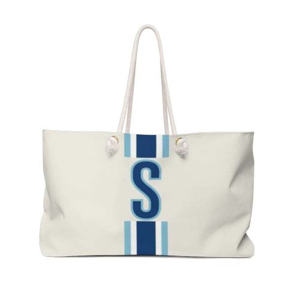 Navy/Blue Single Initial Travel Tote