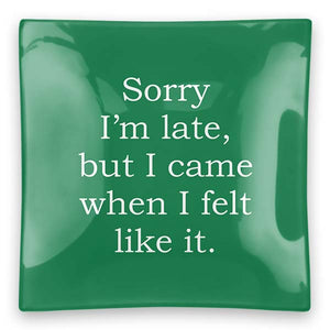 Holiday Quotes Square Glass Tray