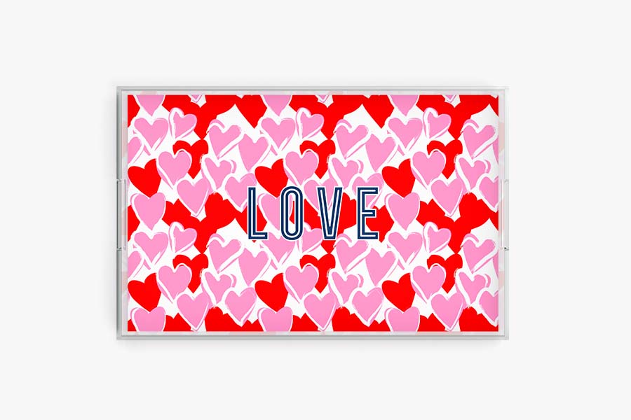 Happy Hearts Acrylic Tray