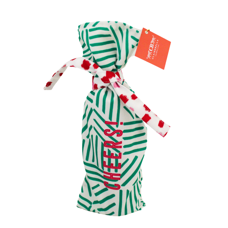 Mod Stripes Green Wine Gift Bag