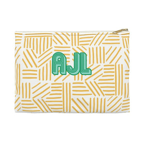 Mod About You Stripes Yellow Large Flat Zip Pouch