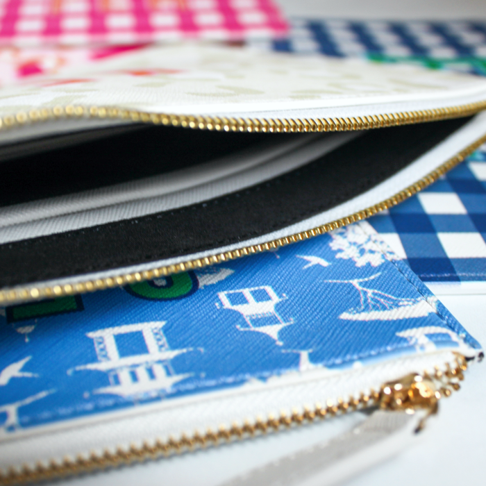 Stripe White Wristlet