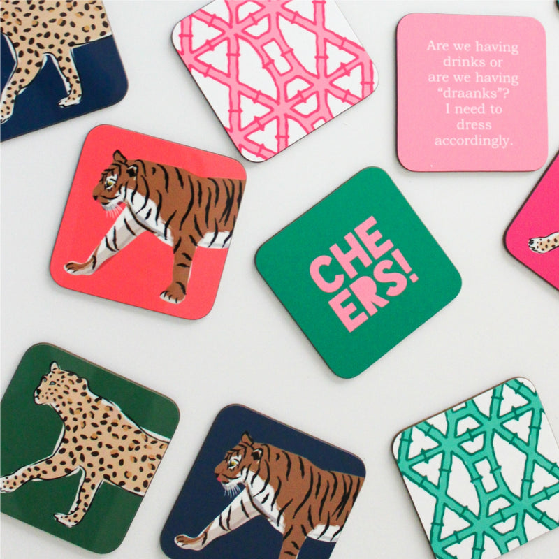 Chinoiserie Pink/Green Coaster Set