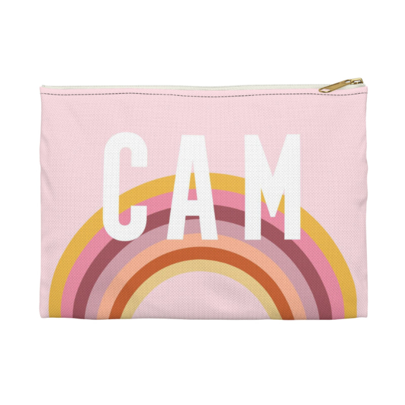 Rainbow Pink Large Flat Zip Pouch