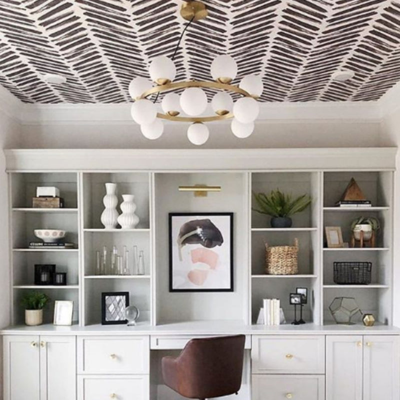 Herringbone Wallpaper - Interiors with Modern Patterns