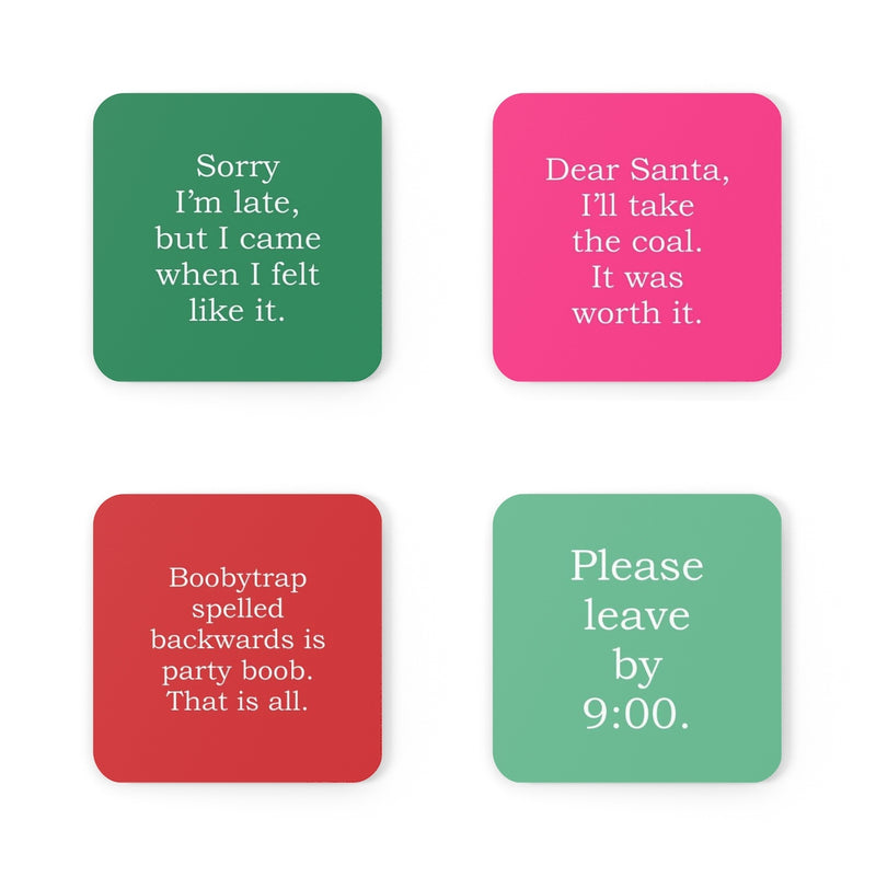 Holiday Quotes Coaster Set