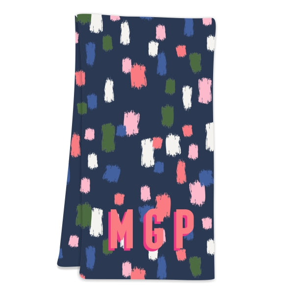 Come On Get Happy! Confetti Navy Hostess Towel