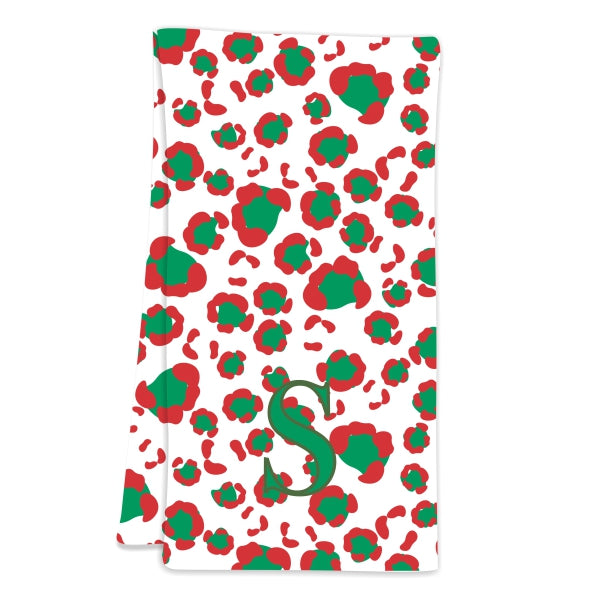 Leopard Spots Green Hostess Towel
