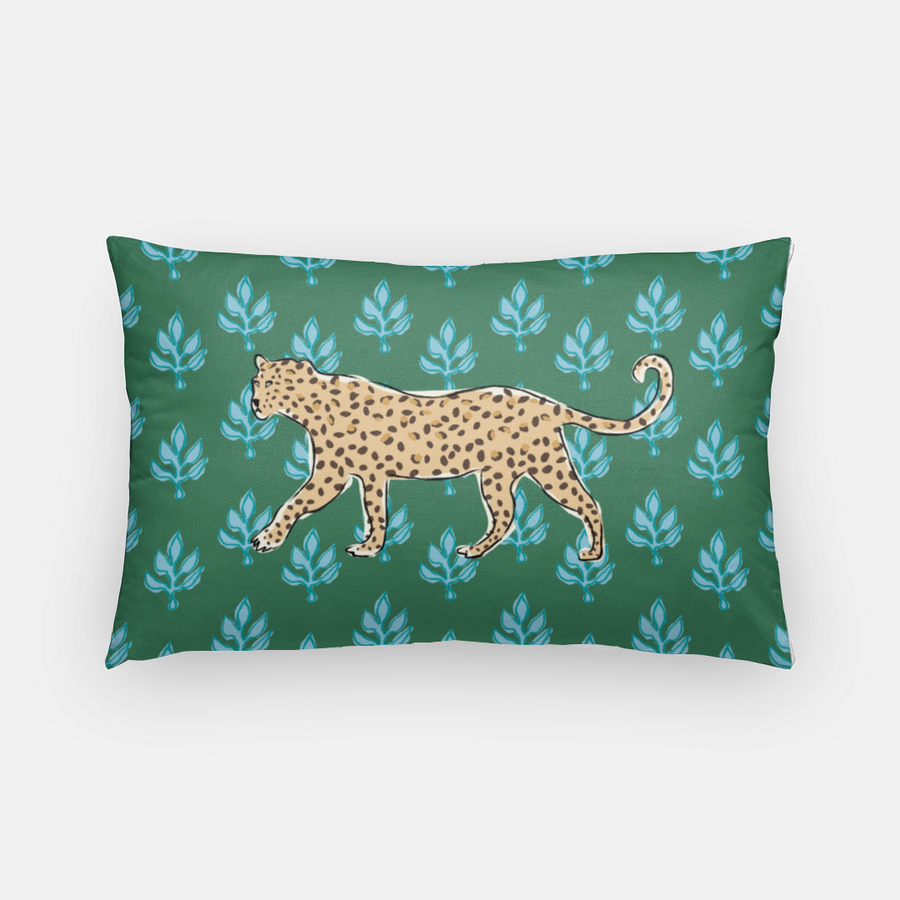 Leopard Flora Indoor/Outdoor Pillow - Lumbar