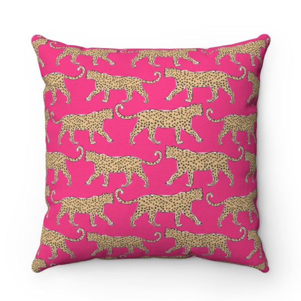 Leopard Pink Pillow by Clairebella