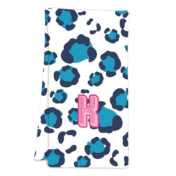 Leopard Spots Blue Hostess Towel
