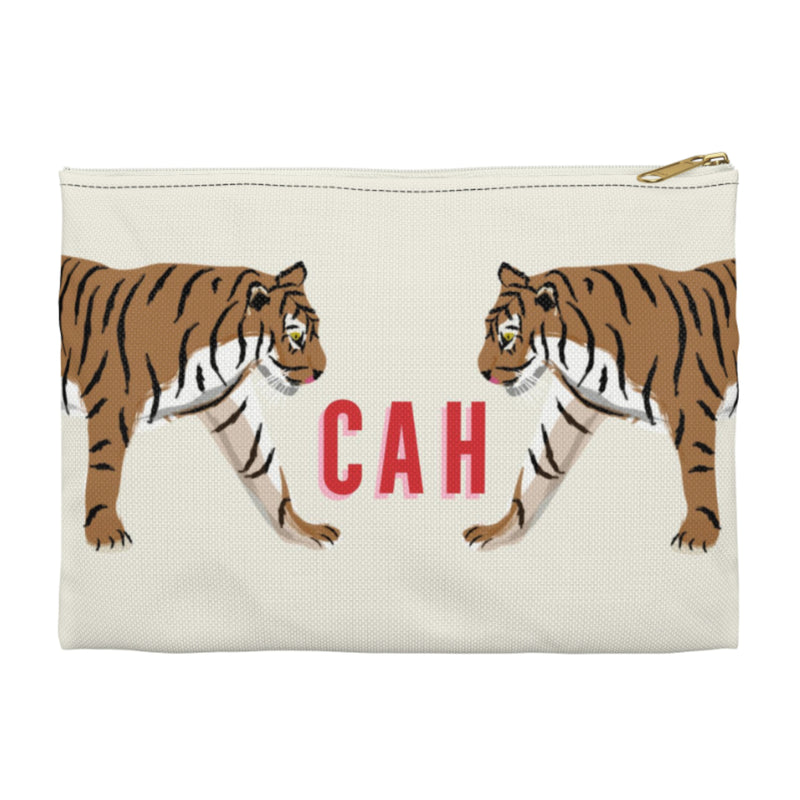 Big Cats Duo Small Flat Zip Pouch