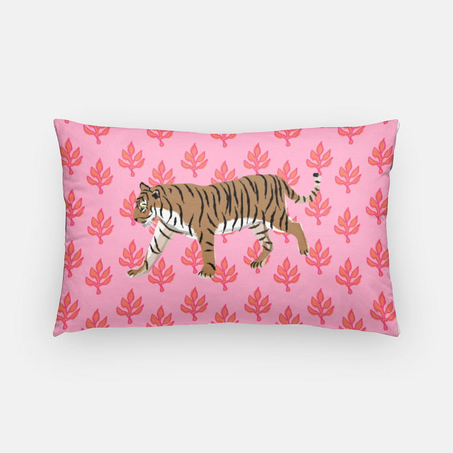 Tiger Flora Indoor/Outdoor Pillow - Lumbar