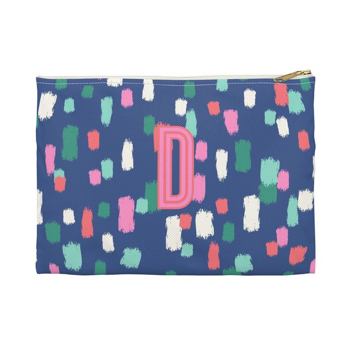 Confetti Small Flat Zip Pouch