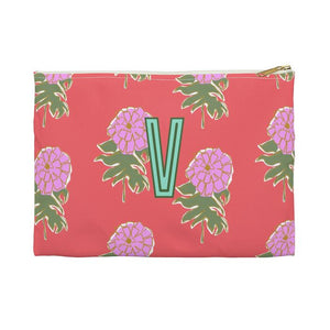Kyra Small Flat Zip Pouch - Single Initial