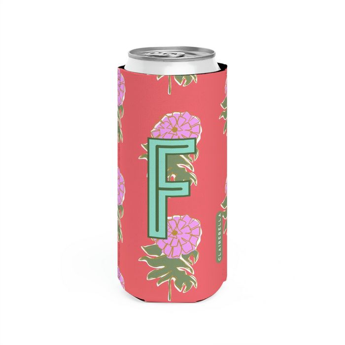 Kyra Single Initial Slim Can Cooler