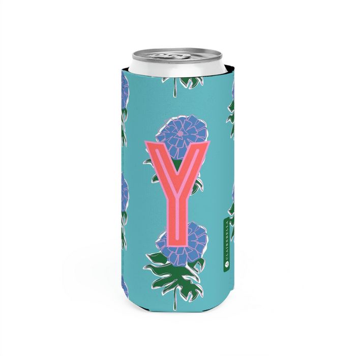 Kyra Single Initial Slim Can Cooler