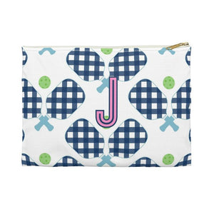 Pickleball Small Flat Zip Pouch - Single Initial