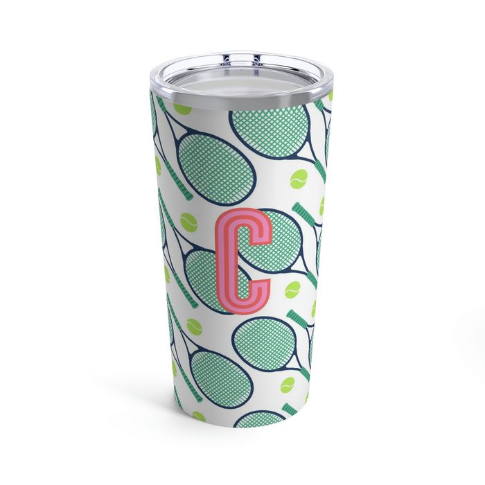 Tennis Single Initial Large Tumbler