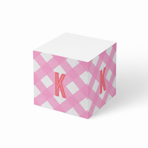 Gingham Sticky Note Cube