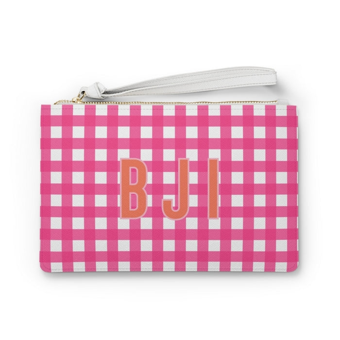 Gingham Pink Wristlet