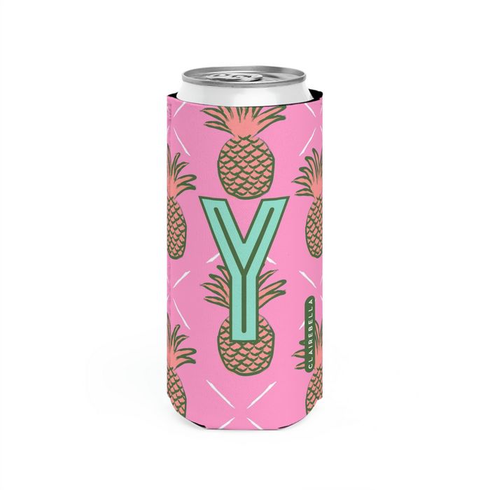 Pineapple Single Initial Slim Can Cooler